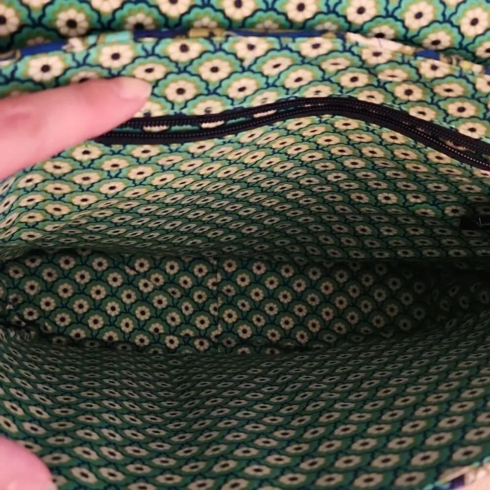 Like New Vera Bradley Blue and Green Messenger Bag